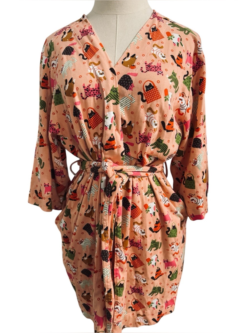 Vera Bradley Cat Printed Short Belted
Robe